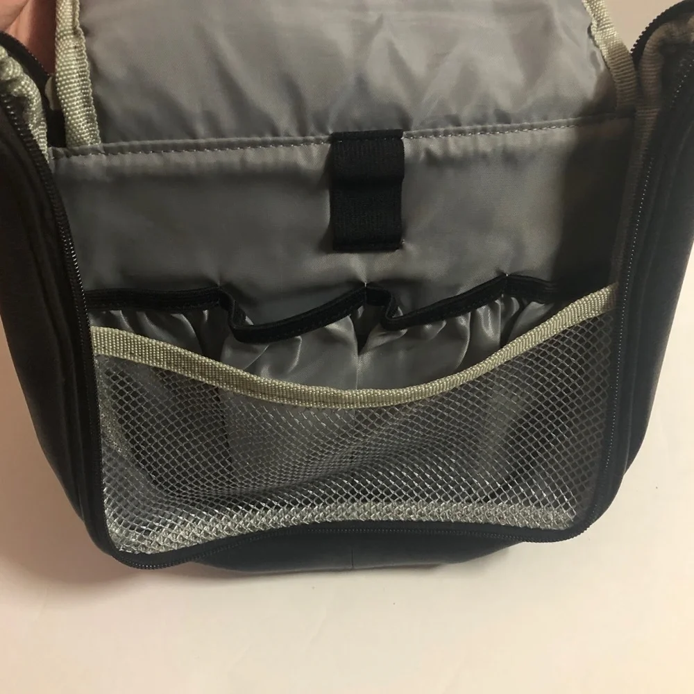 Black Leather Portable DVD Player Zipper Case